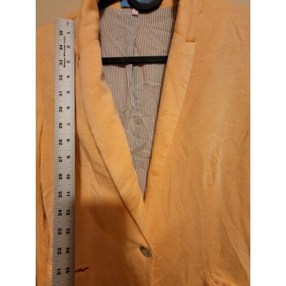 ruby and jenna Women's classic jacket in peach color with one button Size S - Picture 7 of 11